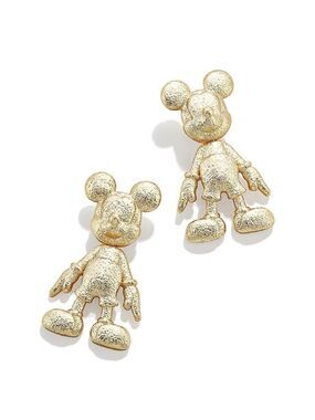 BaubleBar Mickey Mouse Gold Fleck 3D Earrings New